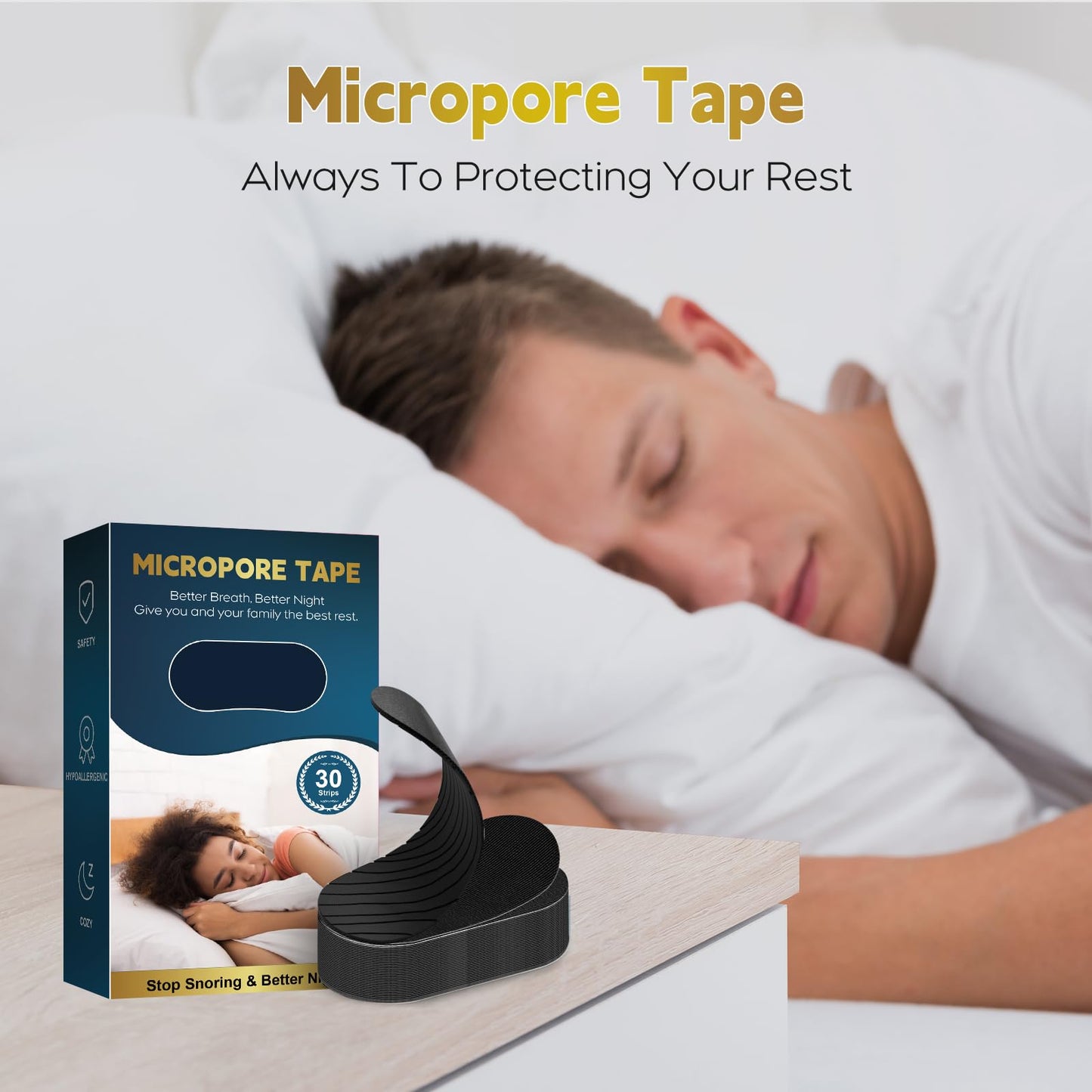 EENET Micropore Tape(30 Strips-1 Month) Premium Strip Tapes - Hypoallergenic & Pain Free Removal, Gentle On Skin & Latex Free-1