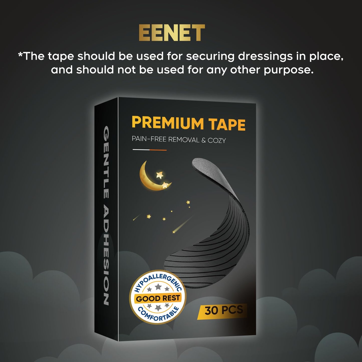 Premium Tape (30 Pack) - Pain Free Removal, Hypoallergenic, Latex Free & Gentle On Skin - Skin Friendly Adhesive Cotton Tape-H25